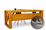 Neiwel Owen Doğal Ahşap Çalışma ve Ofis Masası-80cm-120cm