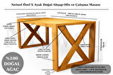 Neiwel Diaz Doğal Ahşap Çalışma ve Ofis Masası-70cm-100cm