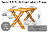 Neiwel Riva Doğal Ahşap Çalışma ve Ofis Masası-70cm-100cm