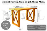 Neiwel Loel Doğal Ahşap Çalışma ve Ofis Masası-70cm-100cm