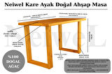 Neiwel Oven Doğal Ahşap Çalışma ve Ofis Masası-70cm-100cm
