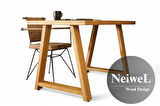 Neiwel Mies Doğal Ahşap Çalışma ve Ofis Masası-70cm-100cm