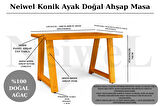 Neiwel Mies Doğal Ahşap Çalışma ve Ofis Masası-70cm-100cm