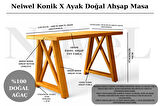 Neiwel Wedel Doğal Ahşap Çalışma ve Ofis Masası-70cm-100cm
