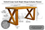 Neiwel Wood Doğal Ahşap Çalışma ve Ofis Masası-80cm-140cm