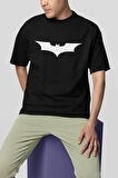 Batman Logo Baskılı Unisex Oversize Tişört