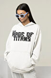 The Rage Of Titans Yazılı Unisex Oversize Hoodie