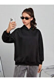 Kız Çocuk Siyah Blue Butterfly Baskılı Sweatshirt