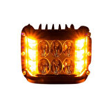Off Road Motosiklet 45w 12 Led 10cm Beyaz Turuncu Çakarlı Kare Sis Farı Çalışma Lambası 2 Adet Sağ Sol