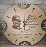 öğretmenler günü özel ahşap saat 40 x 40