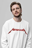 Metallica Tasarım Kelebek Baskılı Unisex Oversize Müzik Grubu Sweatshirt