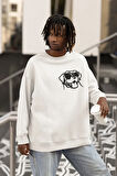 Minimalist Köpek Baskılı Unisex Oversize Dog Sweatshirt