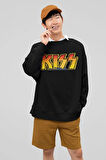 Kiss Rock Metal Müzik Grubu Baskılı Unisex Oversize Sweatshirt