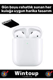 IPhone15 PRO Uyumlu 2.nesil A Kalite Beyaz Bluetooth Kablosuz Kulaklık