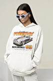 Freeway Iron Hearts 89 Baskılı Unisex Oversize Araba Hoodie