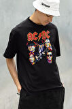 Rock Metal Müzik Grubu AC DC Baskılı Unisex Oversize Tişört