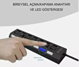 7 Port Girişli USB Hub Çoklayıcı On Off Anahtarlı Switch Işıklı Usb Adaptör Istasyonu