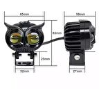 Point 2.5 Inç Araç Motosiklet Far Led Spot Beyaz Sarı Sürüş Lambası Iki Renk Baykuş Far