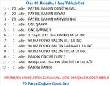 One 60 Balonlu, 1 Yaş Yıldızlı Set