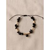 Oniks Taşlı Halhal / Bileklik- Anka Gemstone