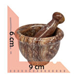 Balıkesir Taşı Doğal Mermer Havan ve Tokmak – El Yapımı, (Orta 9x6 cm)