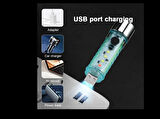 Renkli Mini Mıknatıslı USB Şarjlı El Feneri 6 Mod Işıldak Kırmızı Acil Durum İkaz Feneri