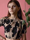 gipeli keten crop top genç kız takım