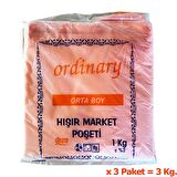 Ordinary Turuncu Market Poşeti Torbası - Hışır Atlet Poşet - Orta Boy - 26 x 50 Cm. - 3 Kg.