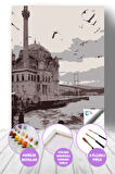 Ortaköy Cami Sayılarla Boyama Seti, Hobi Seti, 40X50 Tablo, Fırça Boya, Numaralı Tuval