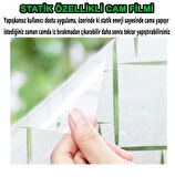 60 Cm X 1 Metre Buzlu Statik Yapışkansız Kumlama Cam Folyo Ev Ofis Duşakabin Desenli Cam Filmi