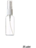 25 Adet Boş Şişe Spreyli Kolonya Şişesi Doldurulabilir Cep Plastik Parfüm Şişesi 30 Ml