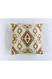 Kilim Desenli Dekoratif Yastık Kılıfı Çift Taraflı Şönil Dokuma Gizli Fermuarlı Etnik Kırlent Kılıfı