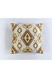 Kilim Desenli Dekoratif Yastık Kılıfı 4'lü Çift Taraflı Şönil Dokuma Gizli Fermuarlı Kırlent Kılıfı