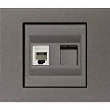 Ovivo Grano Metalik Antrasit RJ45 CAT6 Tekli Data Prizi