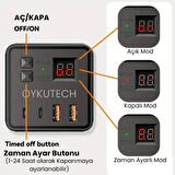 Oykutech Akım Korumalı Priz 3x AC 2x Usb 2x Type C Çıkış