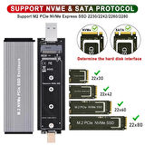 OYKUTECH M2 SSD Kutusu Dual Protokol NVME/Ngff 10Gbps 