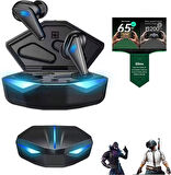 Moonshop K-55 True Kablosuz Oyuncu Kulaklığı Işıklı Kulakiçi Bluetooth Kulaklık