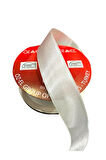 Mini Makara Kırık Beyaz Saten Kurdele, Paketlik Kurdele 2,5 cm 5 mt 100 894