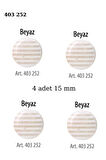 Çizgili Beyaz 4 Adet 15 mm Bebek Düğme, Çocuk Düğme 403 252