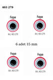 Fuşya Renk Nazar Boncuklu Simli 6 Adet 15 mm Bebek Düğme, Bebek Kazak, Yelek, Gömlek Düğmesi 403 279
