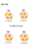 Futbol Topu Şekilli Sarı Renk 4 Adet 15 mm Bebek Düğme, Bebek Kazak, Yelek, Gömlek Düğmesi 403 336