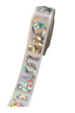 Love Baskılı Aşk Yazılı Parlak Hologramlı Saten Kurdele 2,5 cm 1 mt