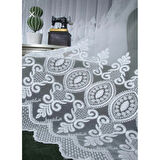 Raporlu, Nakışlı, Kırışma Yapmaz (1/3 Sık Pile) Ekru Tül Perde