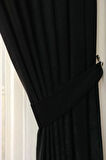 Soft Kumaş Fon Perde Sık Pileli Siyah Perde