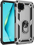 Huawei P40 Lite Uyumlu Tank Kılıf Yüzüklü Standlı Yüksek Koruma