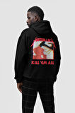 Metallica Kill 'Em All Yazılı Unisex Oversize Müzik Grubu Hoodie