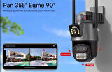 IP66 Su Geçirmez 9MP Çift Lensli 8X Zomlu Wifi PTZ Pollis Çakarlı GÜvenlik Kamerası
