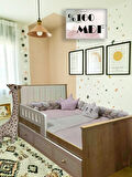 %100 MDF Panjur Ahşap Beyaz 90x190 Yavrulu Kapitoneli Karyola