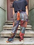 Unisex Nepal Patchwork Pantolon, Salaş Pantolon, Rahat Pantolon, Festival Kıyafet