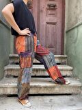 Unisex Nepal Patchwork Pantolon, Salaş Pantolon, Rahat Pantolon, Festival Kıyafet